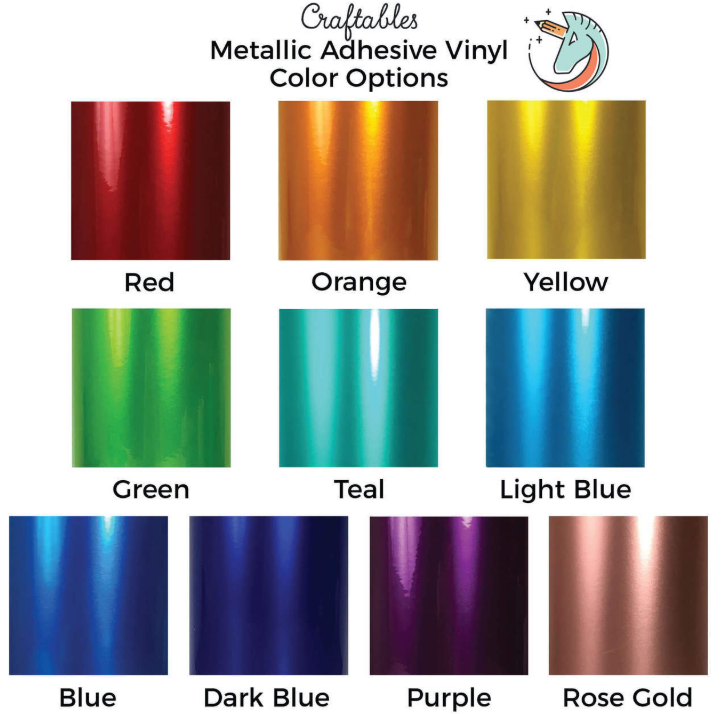 Blue Metallic Adhesive Vinyl Rolls By Craftables