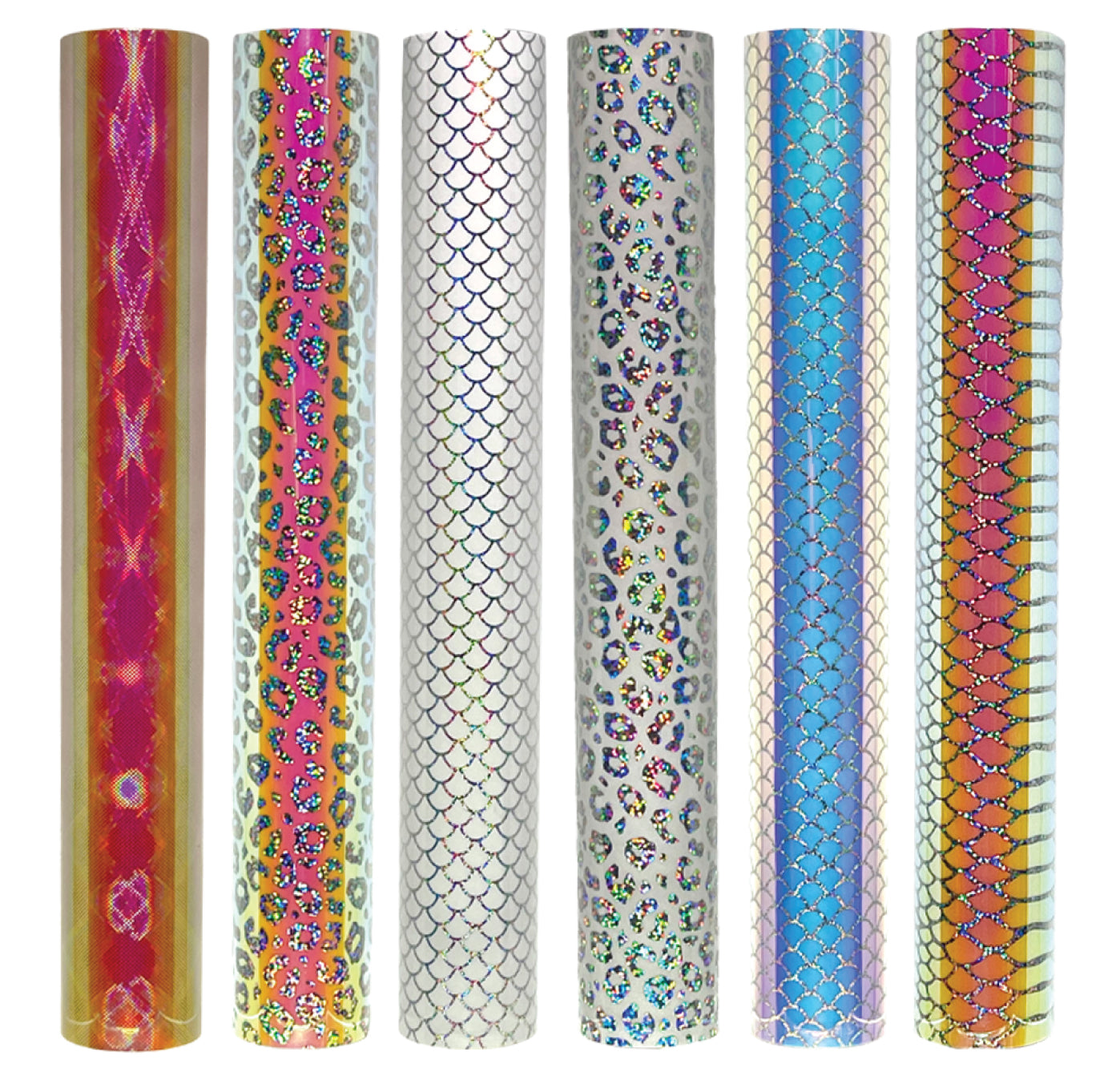 White Leopard Pattern Holographic Adhesive Vinyl Rolls By Craftables