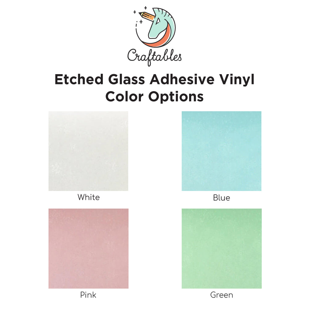 White Etched Glass Adhesive Vinyl Sheets By Craftables