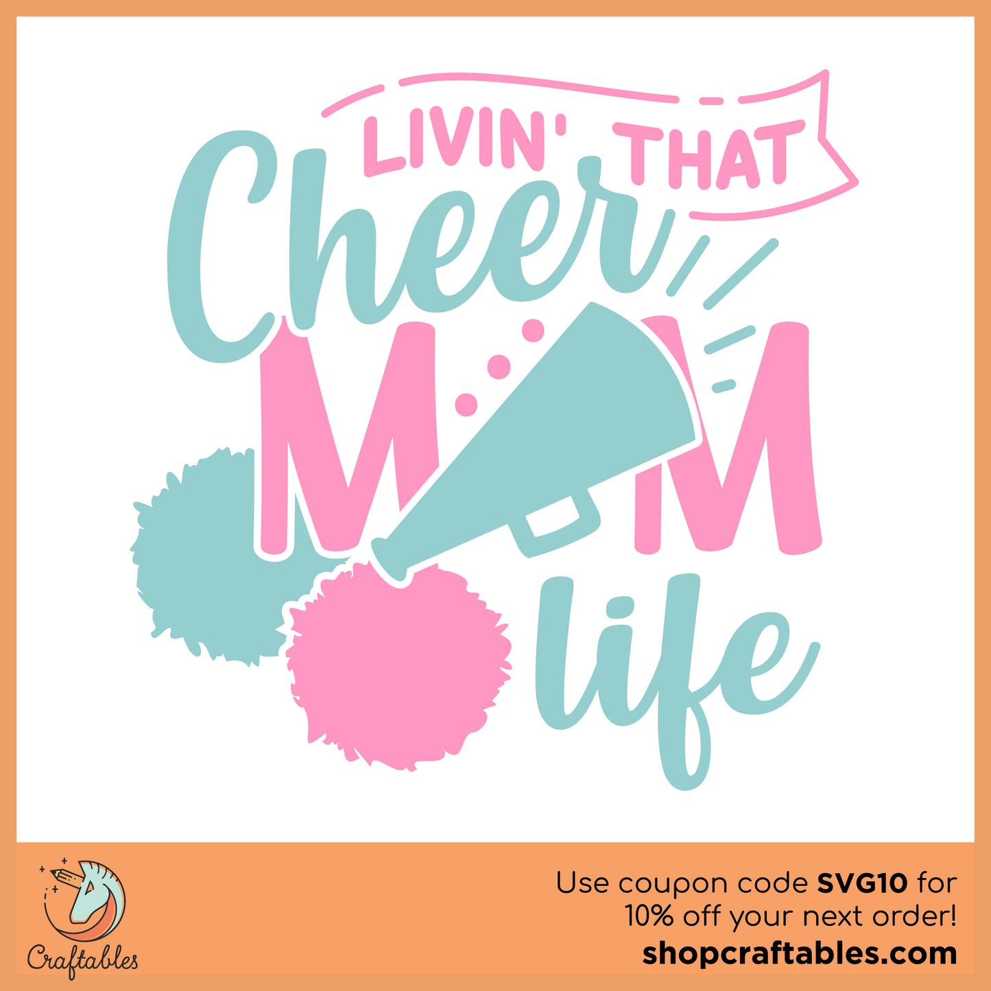 Free Livin That Cheer Mom Life SVG Cut File