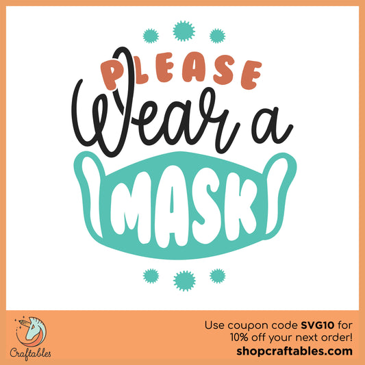 Free Please Wear a Mask SVG Cut File