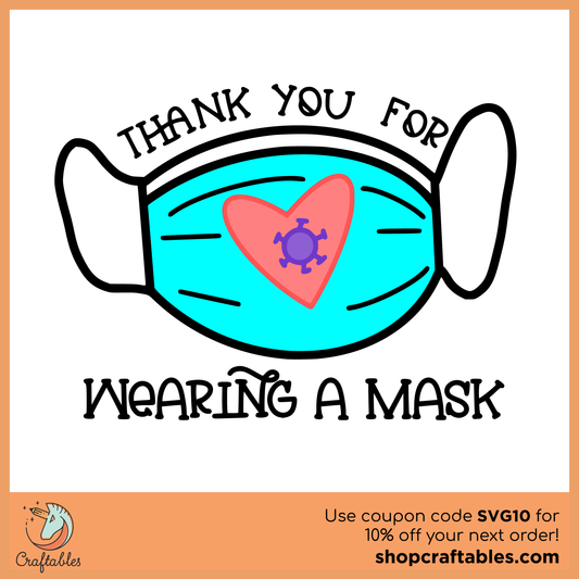 Free Thank You For Wearing A Mask SVG Cut File