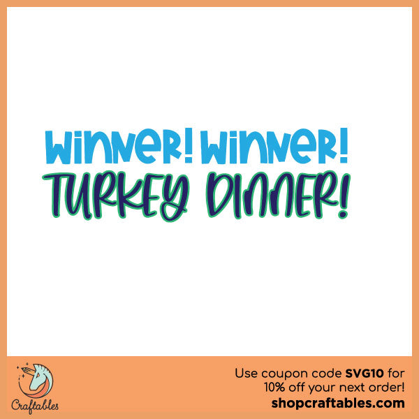Free Winner Winner Turkey Dinner SVG Cut File