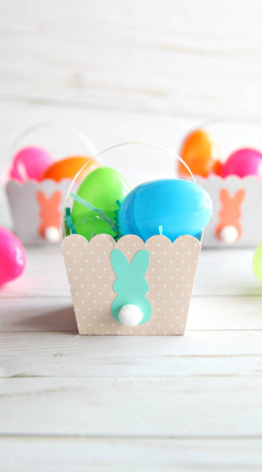 DIY Easter Gift Idea: How to Make Paper Treat Boxes Embellished with Adhesive Vinyl Bunnies