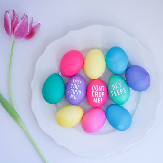 DIY Easter Egg Hunt Project: Adhesive Vinyl on Hard Boiled Eggs