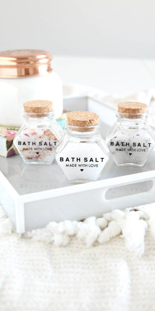 DIY Mother’s Day Gift Idea: How to Make Hexagon Bath Salt Jars with Adhesive Vinyl