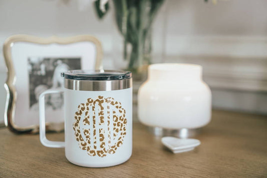 DIY Monogrammed Tumbler with Leopard Print Vinyl