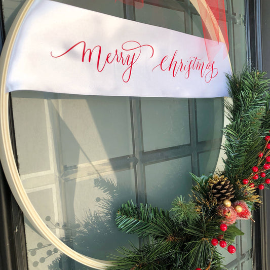 DIY Holiday Wreath Project: How to apply Heat Transfer Vinyl on Ribbon