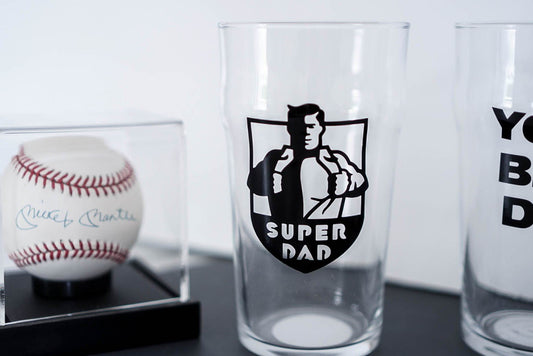 DIY Father's Day Gift Idea: Adhesive Vinyl on Pint Glasses