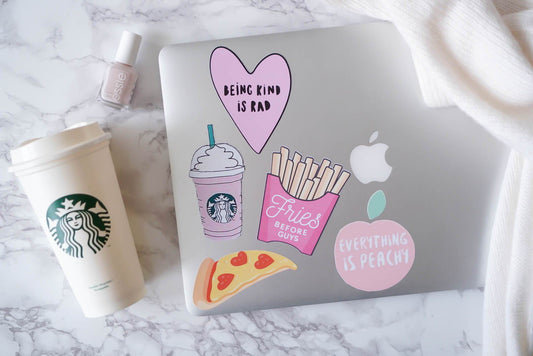 DIY Millennial Pink Laptop Stickers Tutorial: How to Use Inkjet Printable Adhesive Vinyl