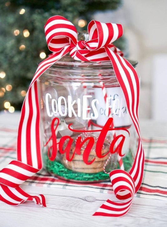 DIY Christmas Gift Idea: How to Apply Adhesive Vinyl on a Glass Cookie Jar