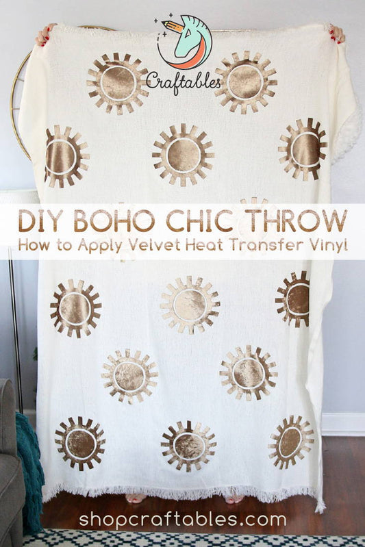 DIY Boho Chic Throw: How to Apply Velvet Heat Transfer Vinyl