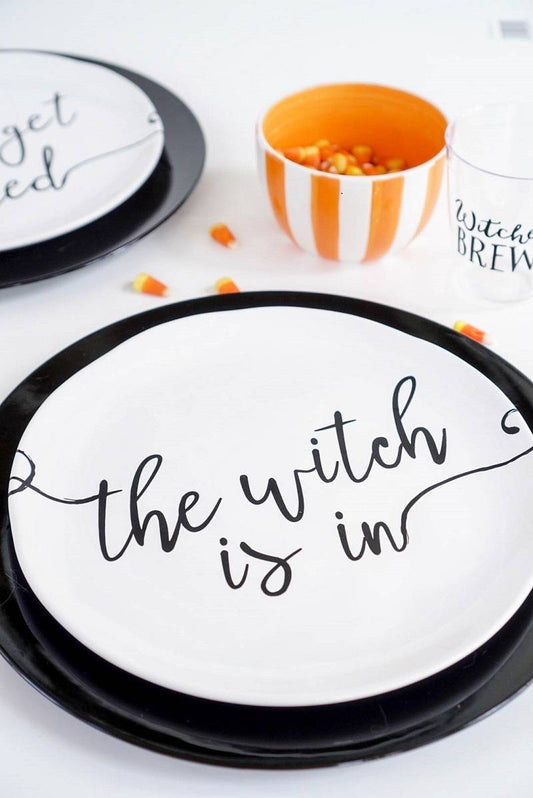 A Simple Halloween Tablescape: Adhesive on Tumblers and Plates