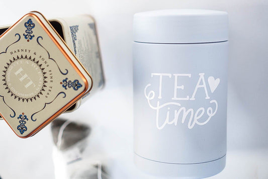 DIY Wellness Gift Idea: How to Apply Adhesive Vinyl on a Metal Tea Canister