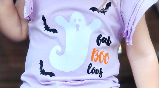 DIY Halloween Onesies with Flocked, Glitter, and Smooth Heat Transfer Vinyl