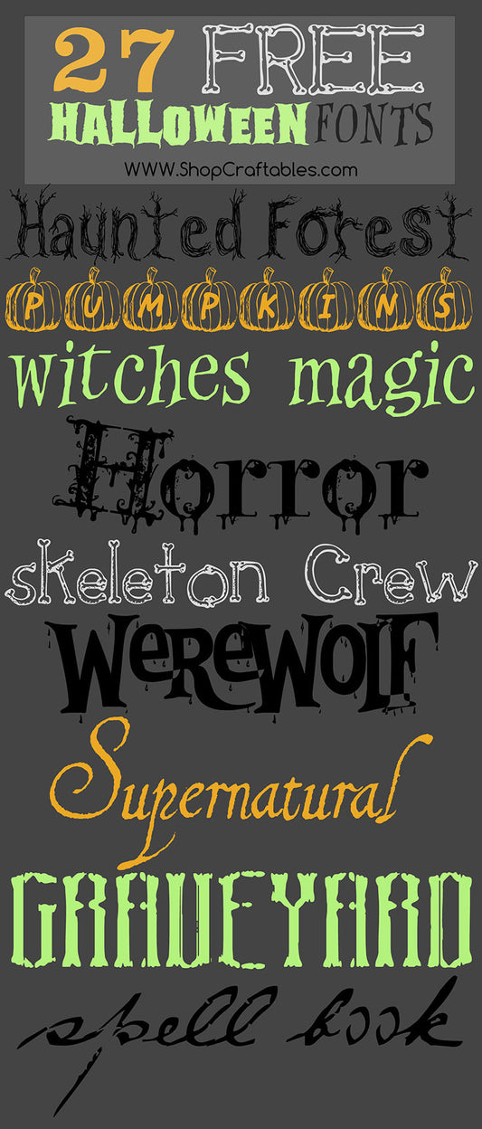 Craftspiration Post - Free Halloween Fonts- ready to download!