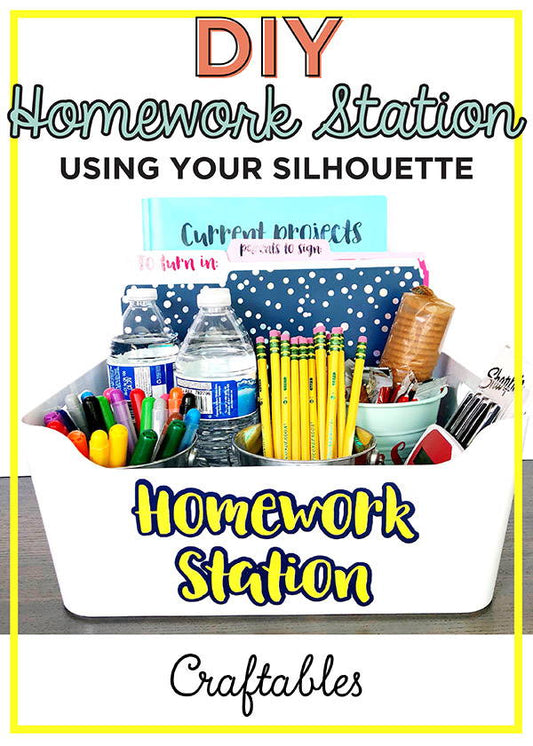 How to make a back to school homework caddy with your Cricut or Silhouette