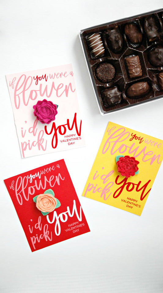 DIY Valentine Card Tutorial: How to Cut Felt Flowers Using Your Silhouette CAMEO