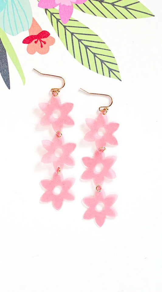 DIY Flower Earrings with Etched Glass Vinyl