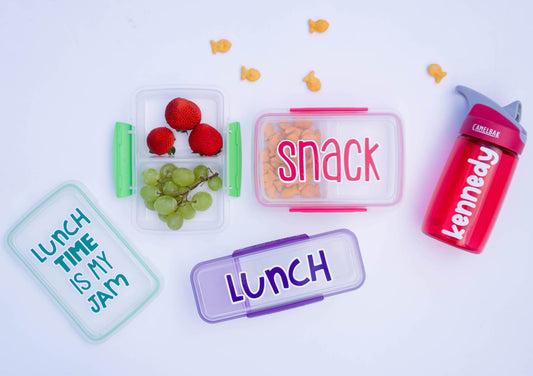 Back To School DIY Lunch Containers with Adhesive Vinyl