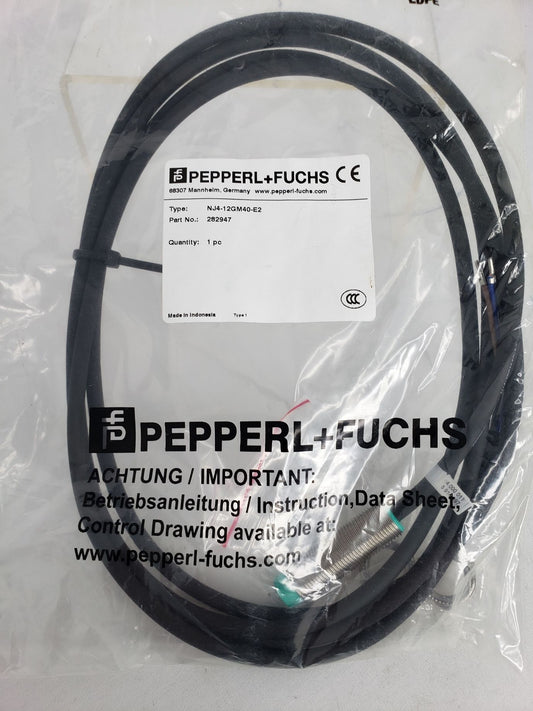 PEPPERL+FUCHS NEW NJ4-12GM40-E2-V1 PLC INDUCTIVE SENSOR 4MM NON-FLUSH, 10-60V DC