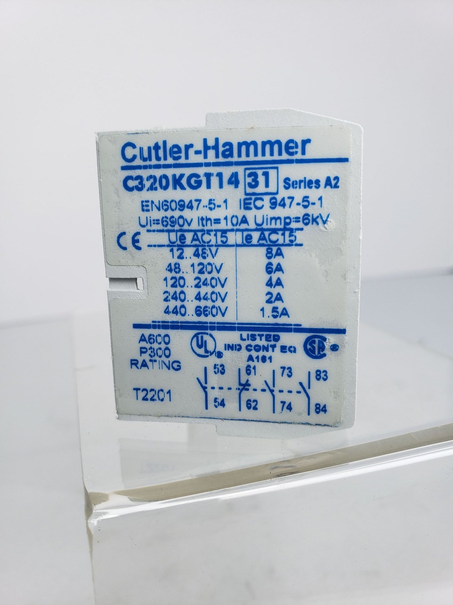 CUTLER HAMMER C320KGT14 AUXILIARY CONTACT SERIES A2 1 PCS New Condition