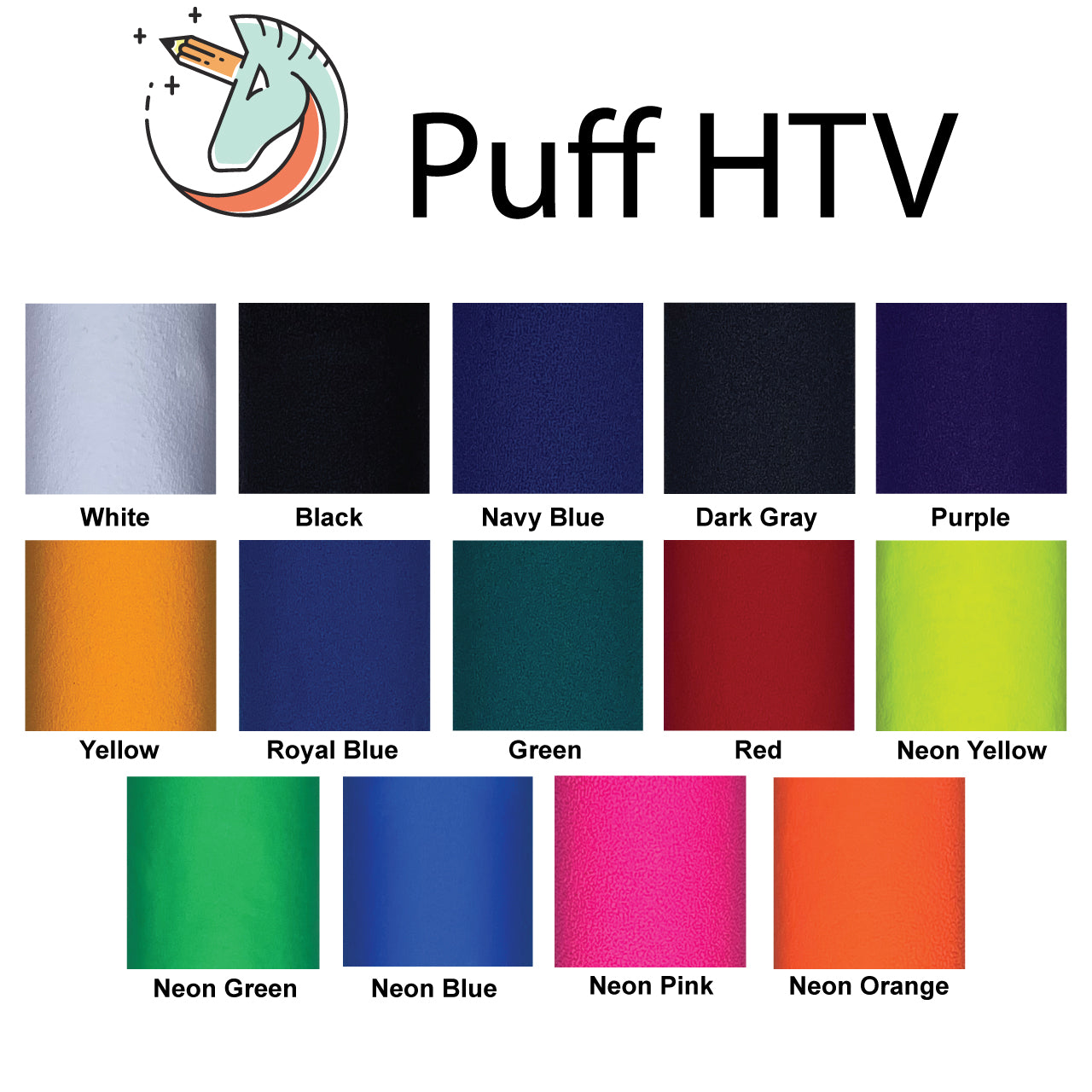 Black Puff Vinyl Heat Transfer - 3D Puff Heat Transfer Vinyl HTV Puff Vinyl  for Heat Press T Shirt Compatible with Cricut Air or Maker by