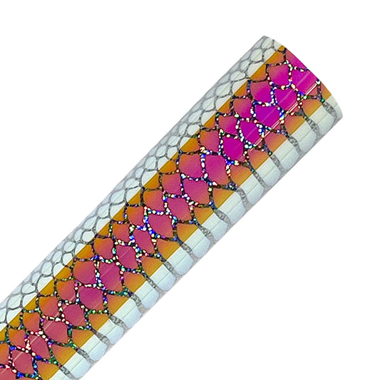 Yellow Snake Scale Pattern Holographic Adhesive Vinyl Rolls By Craftables
