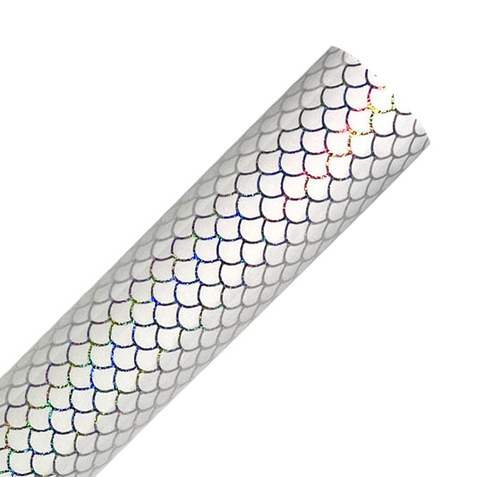 White Mermaid Pattern Holographic Adhesive Vinyl Rolls By Craftables