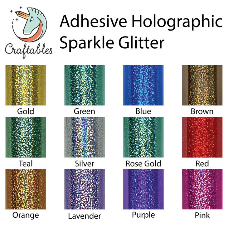 Green Holographic Sparkle Adhesive Vinyl Sheets By Craftables