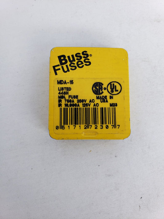 MDA-15 Bussman box of five ceramic fuses 5 PCS New Condition