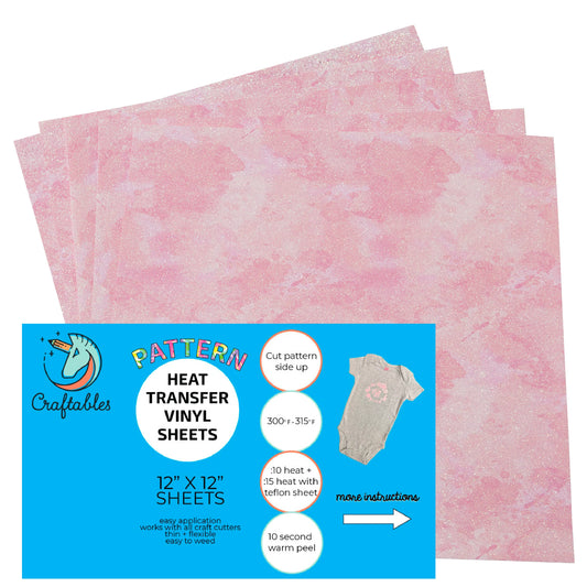 Watercolor Printed Glitter Pattern Heat Transfer Vinyl Sheets By Craftables