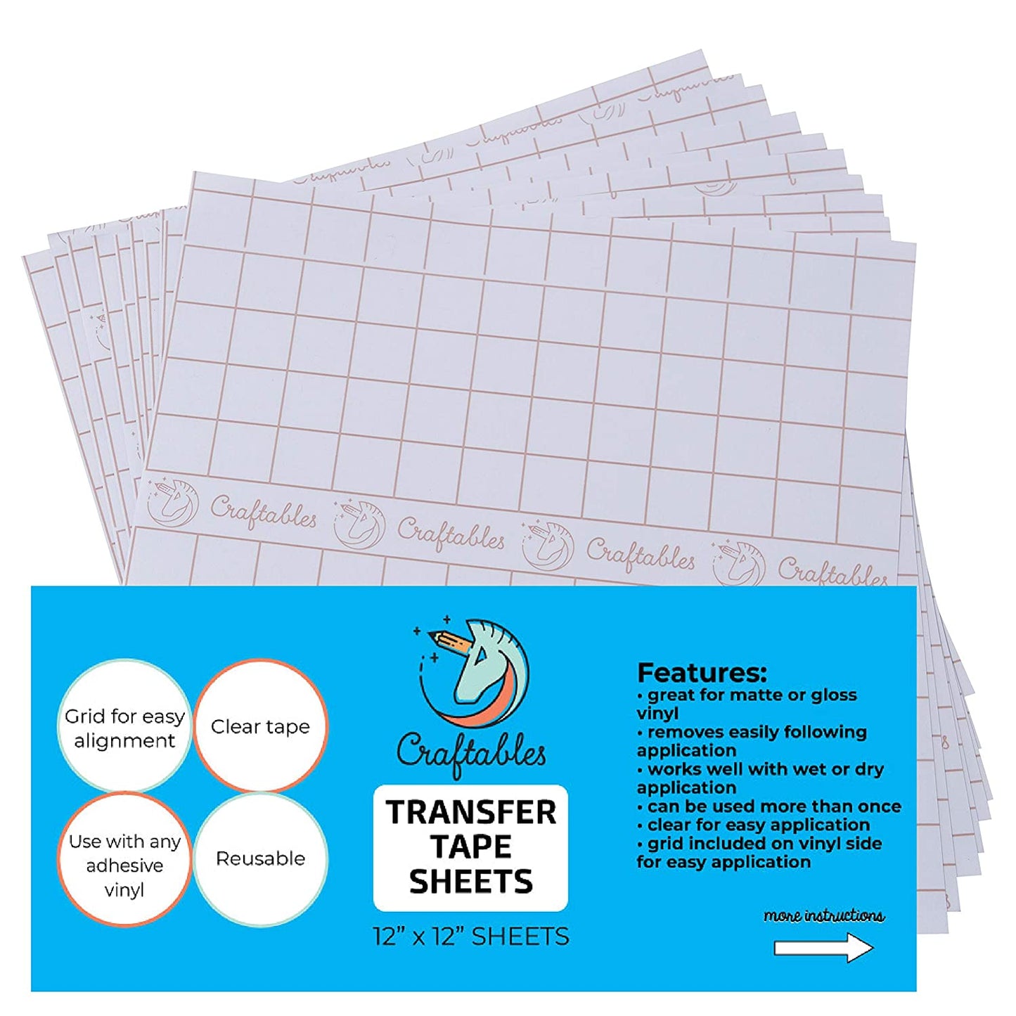 Transfer Tape Sheets For Adhesive Vinyl By Craftables