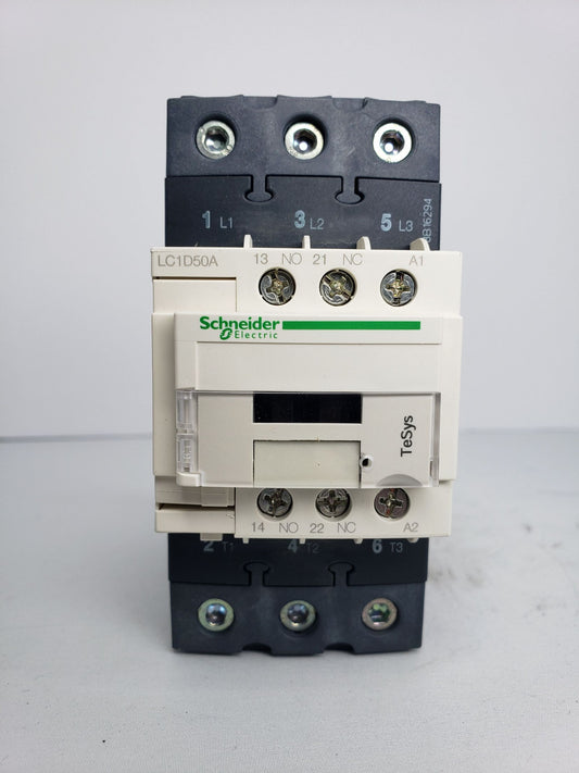 Schneider Electric LC1D50A TeSys D Contactor | IEC Magnetic Contactor, 24 V AC, 50 A