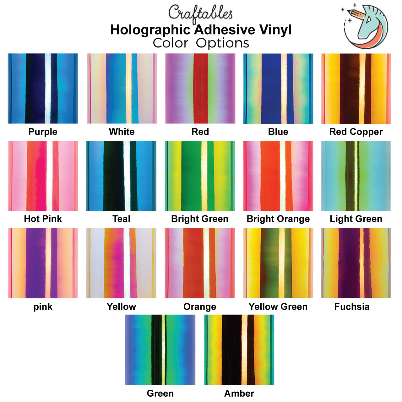 Orange Holographic Iridescent Heat Transfer Vinyl Sheets By Craftables