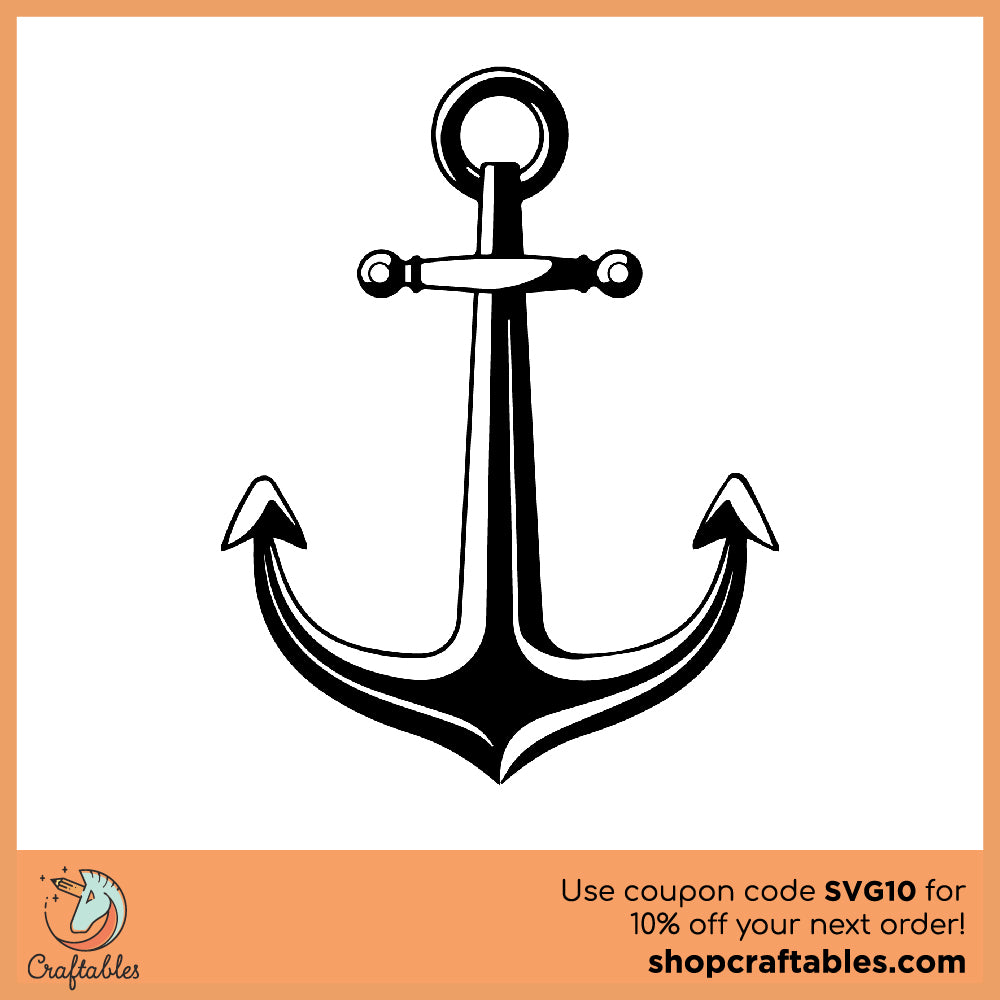 Free Anchor-With-Border SVG Cut Files for Cricut, Silhouette, Illustrator, inkscape, t shirts