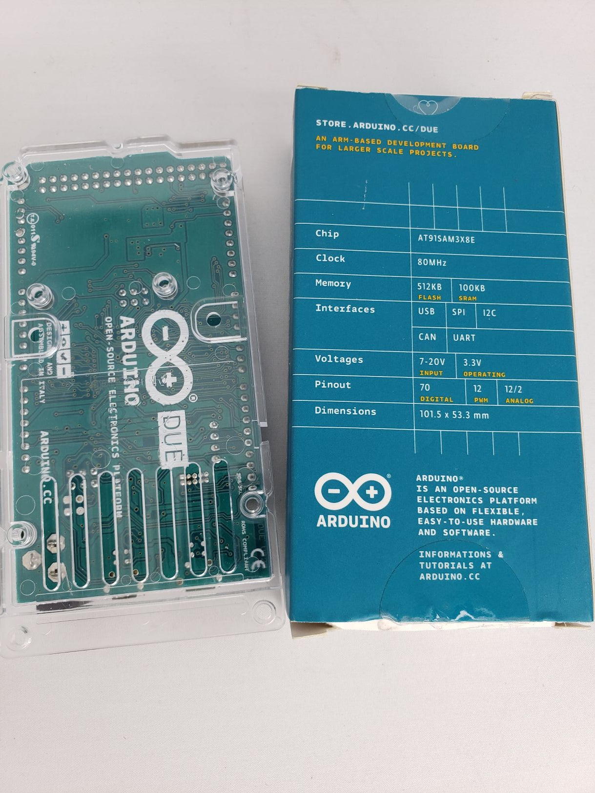 Arduino Due Board with Atmel SAM3X8E ARM Cortex-M3 CPU