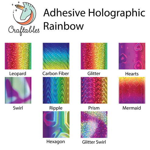 Mermaid Rainbow Holographic Adhesive Vinyl Sheets By Craftables ...