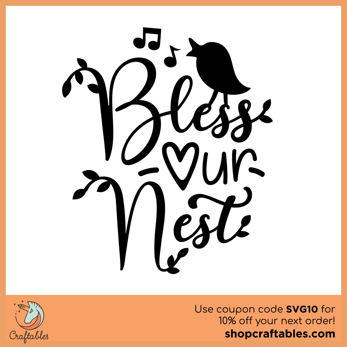 Free Bless Our Nest SVG Cut File