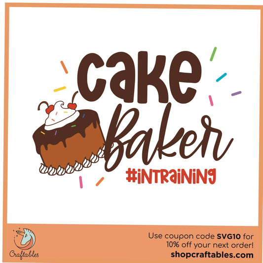 Free Cake Baker in Training SVG Cut File
