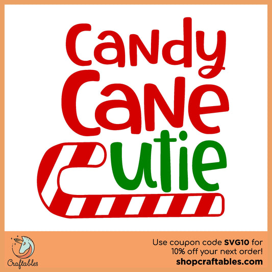 Free Candy Cane Cutie SVG Cut File