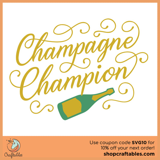 Free Champagne Champion SVG Cut File