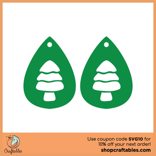 Free Christmas Tree Earrings SVG Cut File