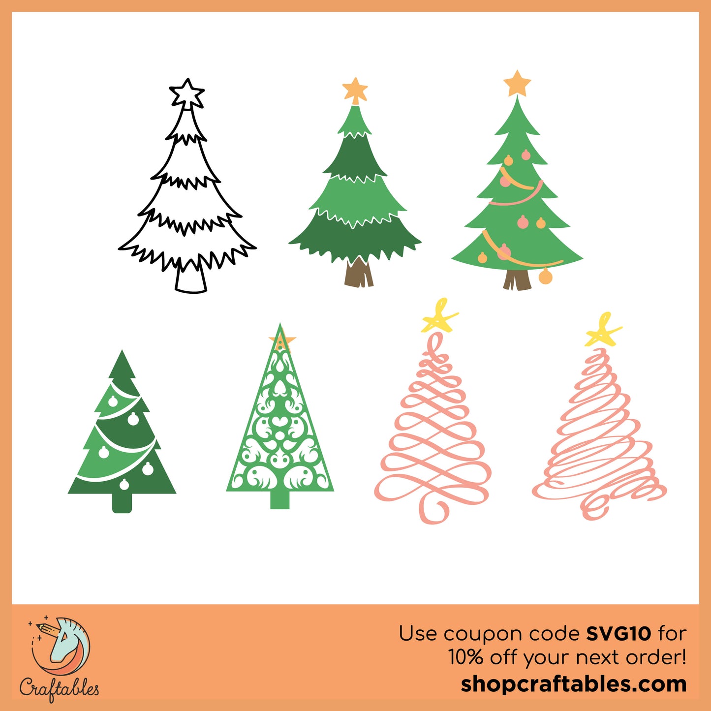 Free Christmas Trees SVG Cut File