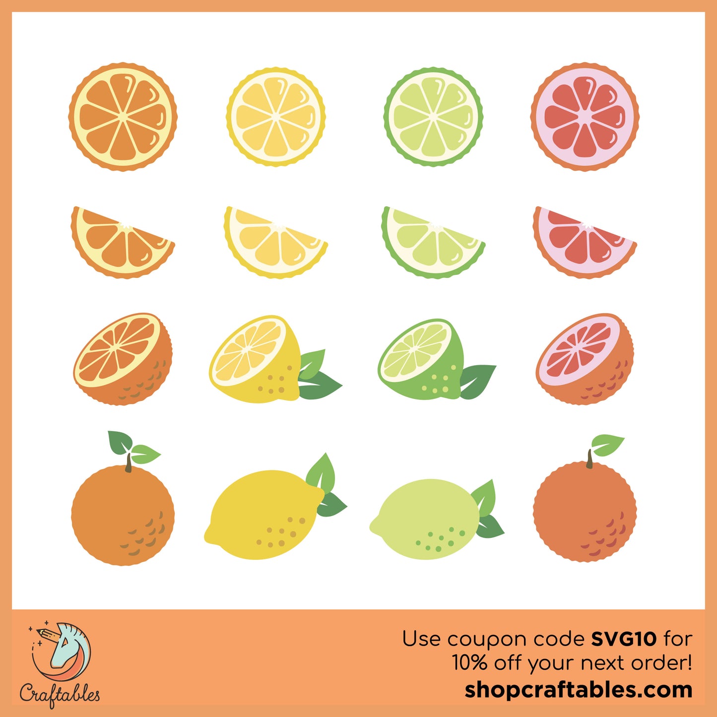 Free Citrus Fruits SVG Cut File