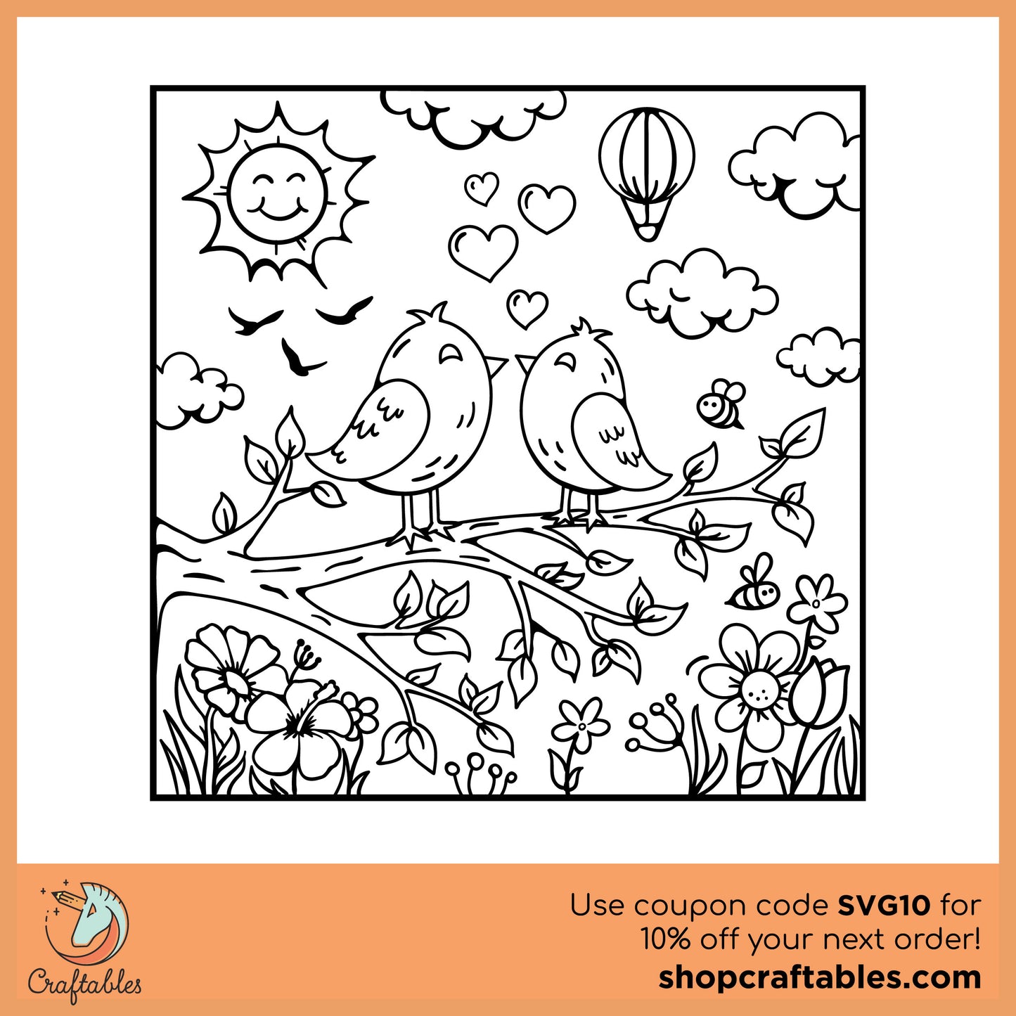 Free Coloring Page SVG Cut File