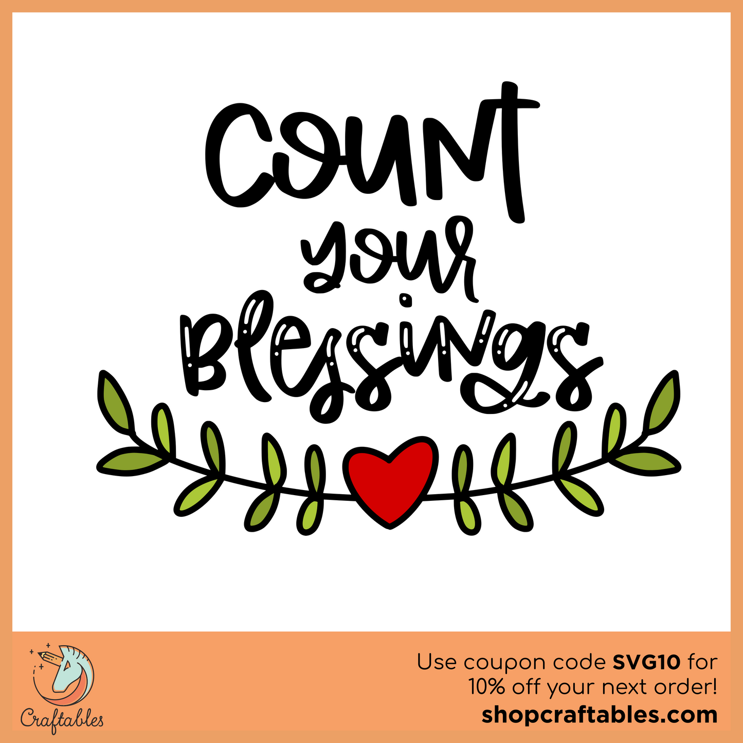 Free Count Your Blessings SVG Cut File