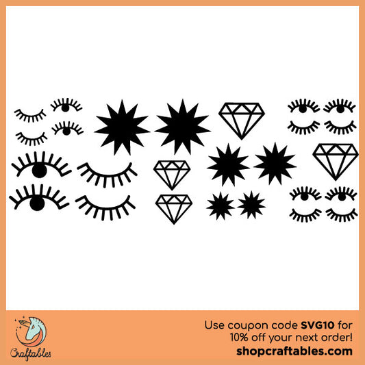 Free Eyes and Diamonds SVG Cut File