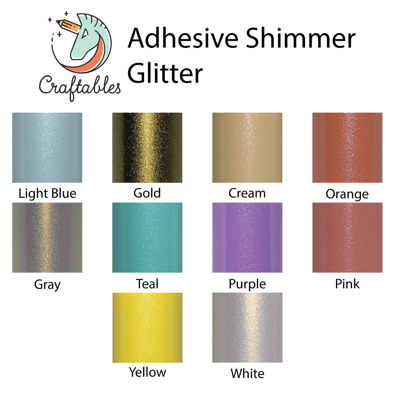 White Shimmer Glitter Adhesive Vinyl Sheets By Craftables