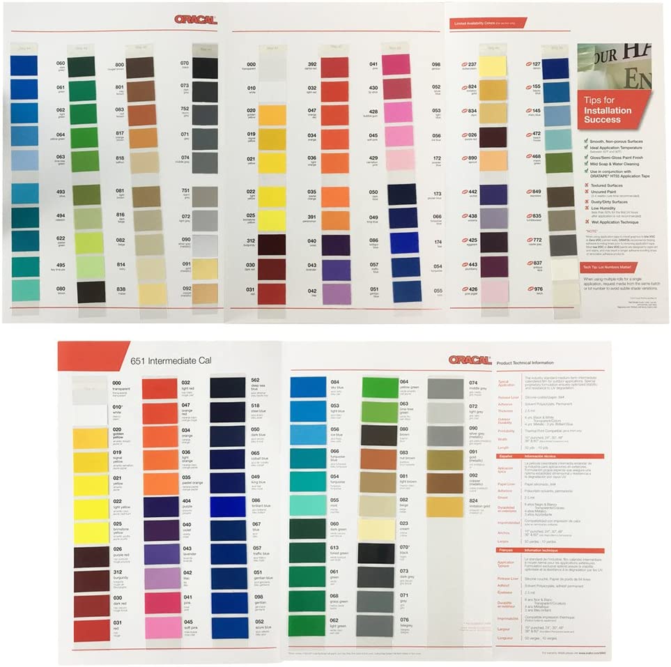 Oracal 631 color chart